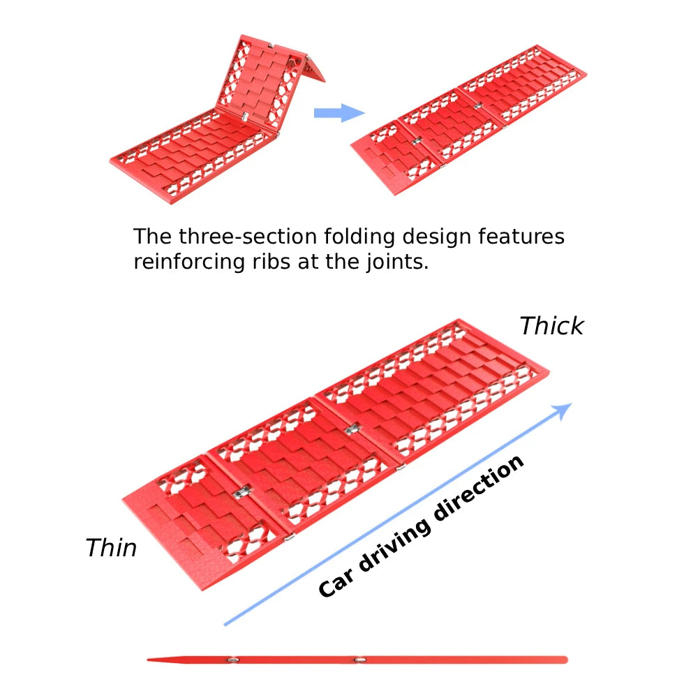 2x Traction Boards Snow Escape Devices track Pad Roll Nonslip Plate Heavy Duty off roading traction track for Pickups