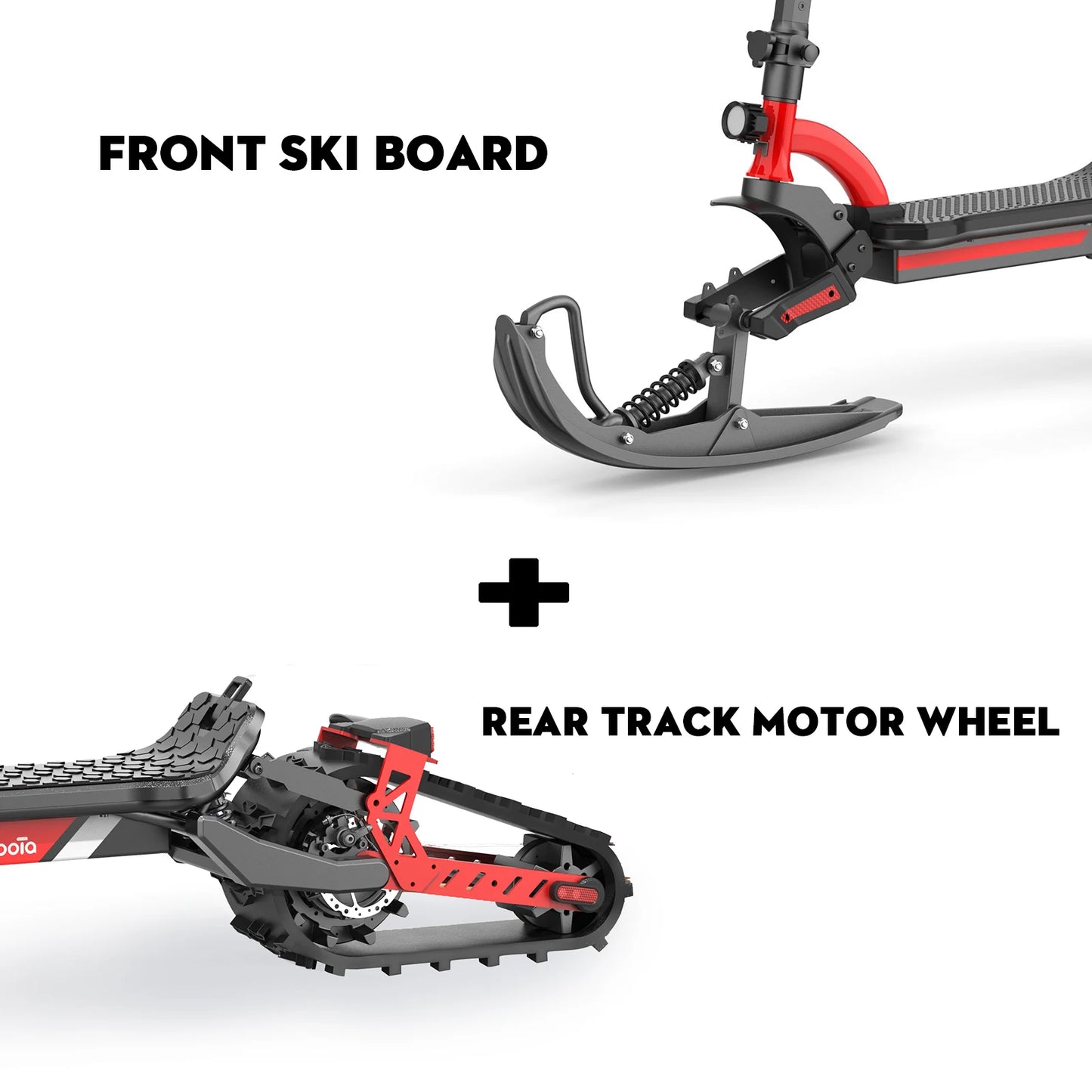 3-in-1 Electric Snow Scooter DIY Convertible Snowmobile Scooter with Tracks/Ski/Snowboard, All-Terrain Winter Sports Vehicle