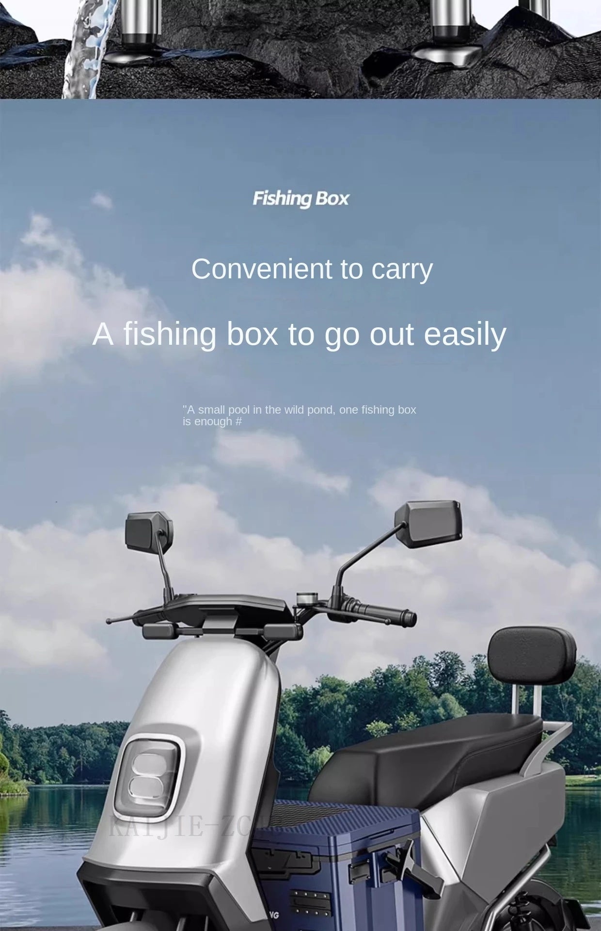 Fishing 32L Ultralight Fishing Box with Wheel Multifunctional Thickened Fishing Cooler Box Set Fishing Equipment Tool Box