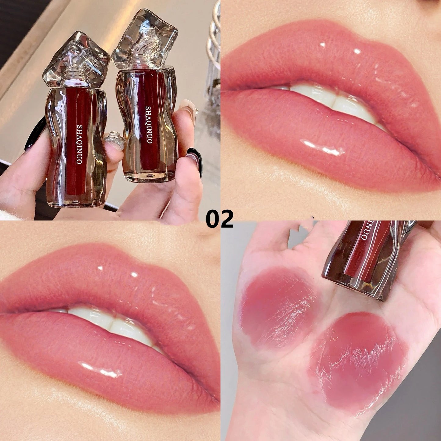 6 Shades of Moisturizing, Plumping, Hydrating Lip Gloss, Mirrored Gloss Lipstick, Shimmering Dewy Jelly Lipstick, Non-Greasy