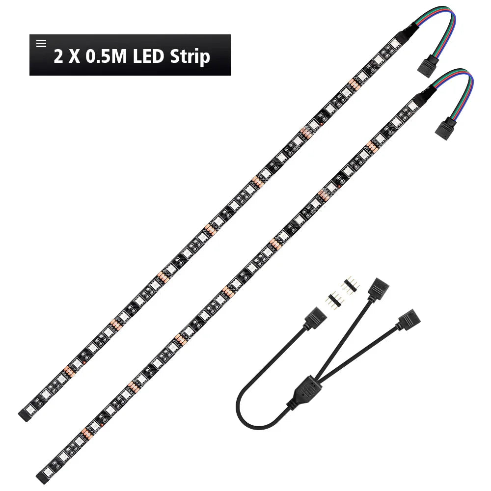 Led Strip Light For 12V 4PIN RGB Header (+12V,G,R,B) Led Strip 5050 On For PC Computer Case Decor , RGB Header Motherboard Strip