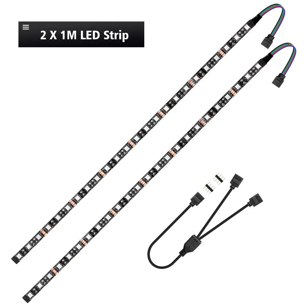 Led Strip Light For 12V 4PIN RGB Header (+12V,G,R,B) Led Strip 5050 On For PC Computer Case Decor , RGB Header Motherboard Strip