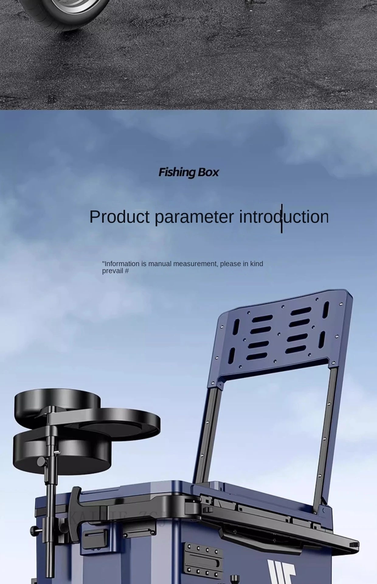 Fishing 32L Ultralight Fishing Box with Wheel Multifunctional Thickened Fishing Cooler Box Set Fishing Equipment Tool Box