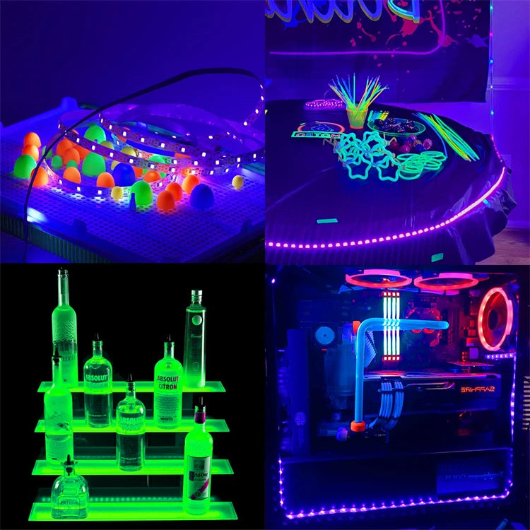 UV Black Light Bar for Room,Cabinet, Holiday Halloween Decorations, Body Paint, Poster,Fluorescent Tapestry,Glow Party,UV Lamp