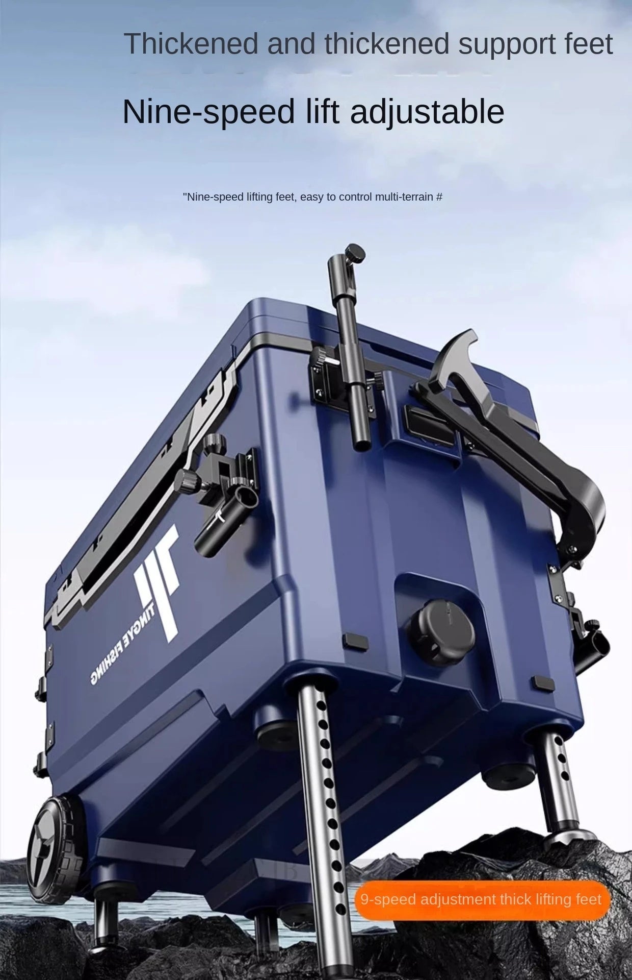Fishing 32L Ultralight Fishing Box with Wheel Multifunctional Thickened Fishing Cooler Box Set Fishing Equipment Tool Box