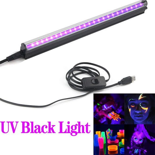 UV Black Light Bar for Room,Cabinet, Holiday Halloween Decorations, Body Paint, Poster,Fluorescent Tapestry,Glow Party,UV Lamp