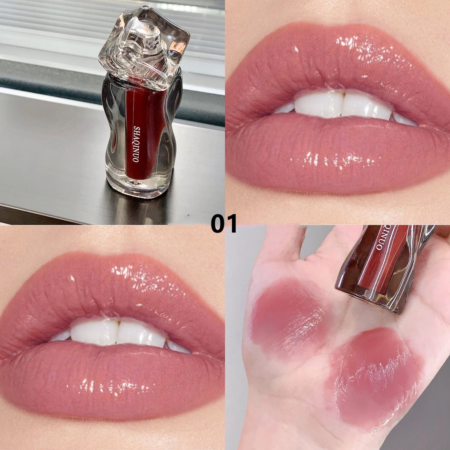 6 Shades of Moisturizing, Plumping, Hydrating Lip Gloss, Mirrored Gloss Lipstick, Shimmering Dewy Jelly Lipstick, Non-Greasy