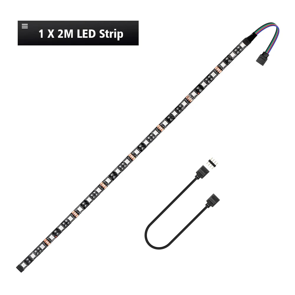 Led Strip Light For 12V 4PIN RGB Header (+12V,G,R,B) Led Strip 5050 On For PC Computer Case Decor , RGB Header Motherboard Strip
