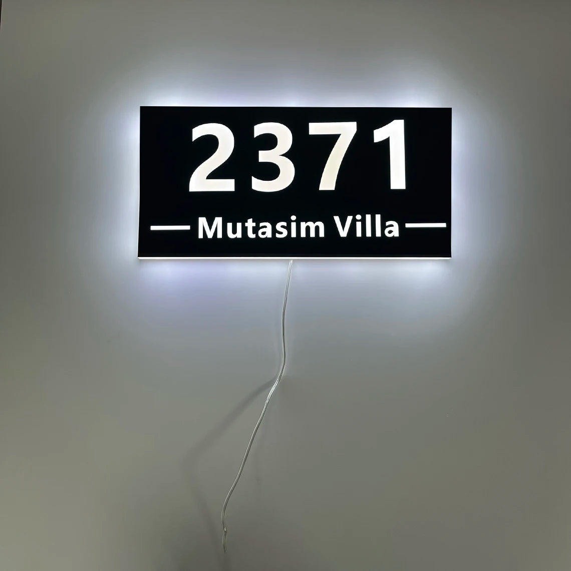 Modern House Number Illuminated LED House Sign BackLit House Number Street Address Sign Personalized Metal House Sign