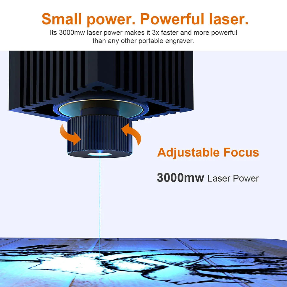 Wainlux Laser Engraver K6 Mark Printer Cutter Woodworking Machines Plastic 3000mw Bluetooth Mini Laser Engraving Marking Machine