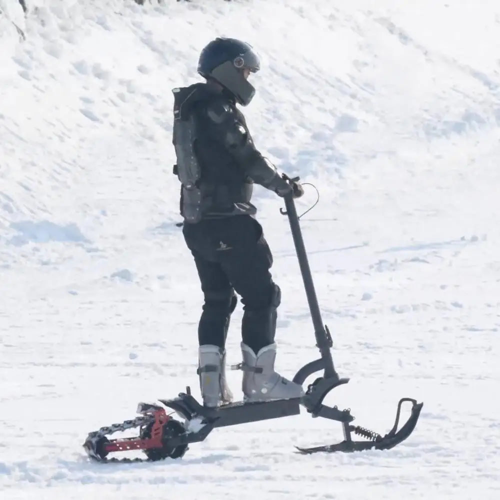 3-in-1 Electric Snow Scooter DIY Convertible Snowmobile Scooter with Tracks/Ski/Snowboard, All-Terrain Winter Sports Vehicle