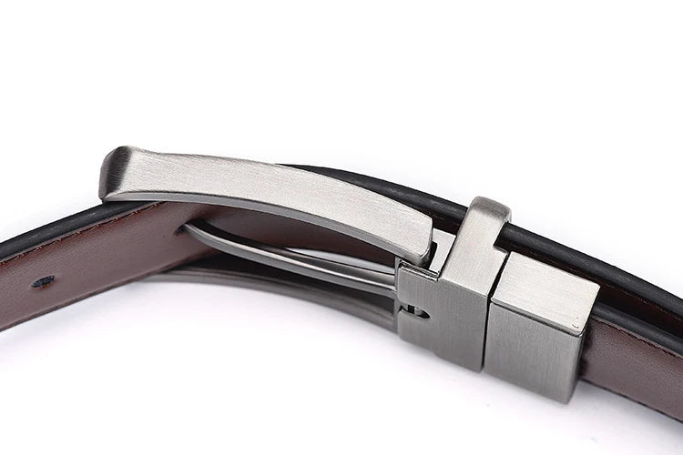Genuine Leather Belt Double sided belt Men Belt Laser engraving Luxury Strap Male Belt New Fashion Retro pin buckle High Quality