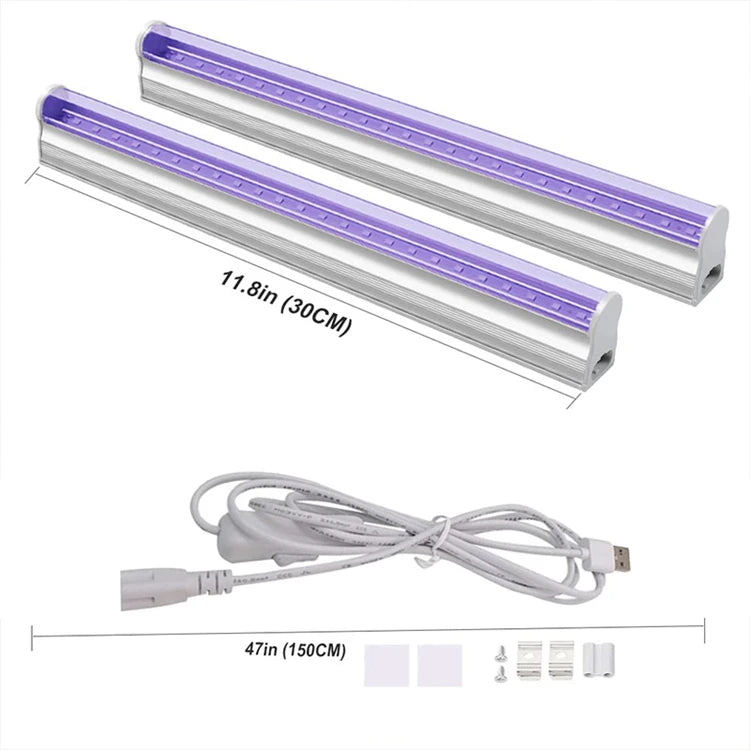 UV LED Black Light Fixtures Portable Blacklight Lamp For Stain Clean,Neon Paint Art,UV Body,Glow Party,UV Poster UV Curing Lamp