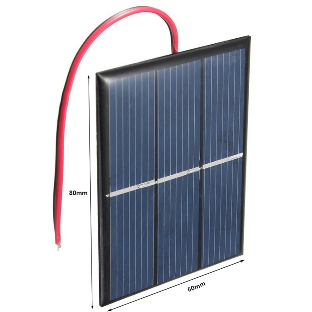 Solar Panel 1.5V 0.65W Polycrystalline Solar Panel Mini Solar Panel for DIY Charger 60 X 80 X 3mm Solar Toys and more.