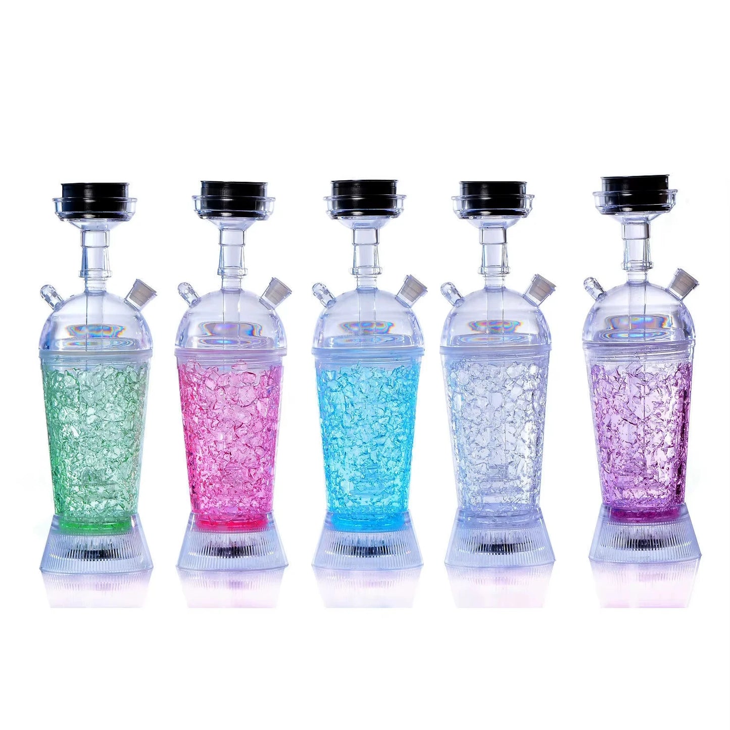 Portable Hookah Cup Set with LED Light and Shisha Accessories Acrylic Hookah Shisha Pipe Easy to Carry for Home Cars and Parties