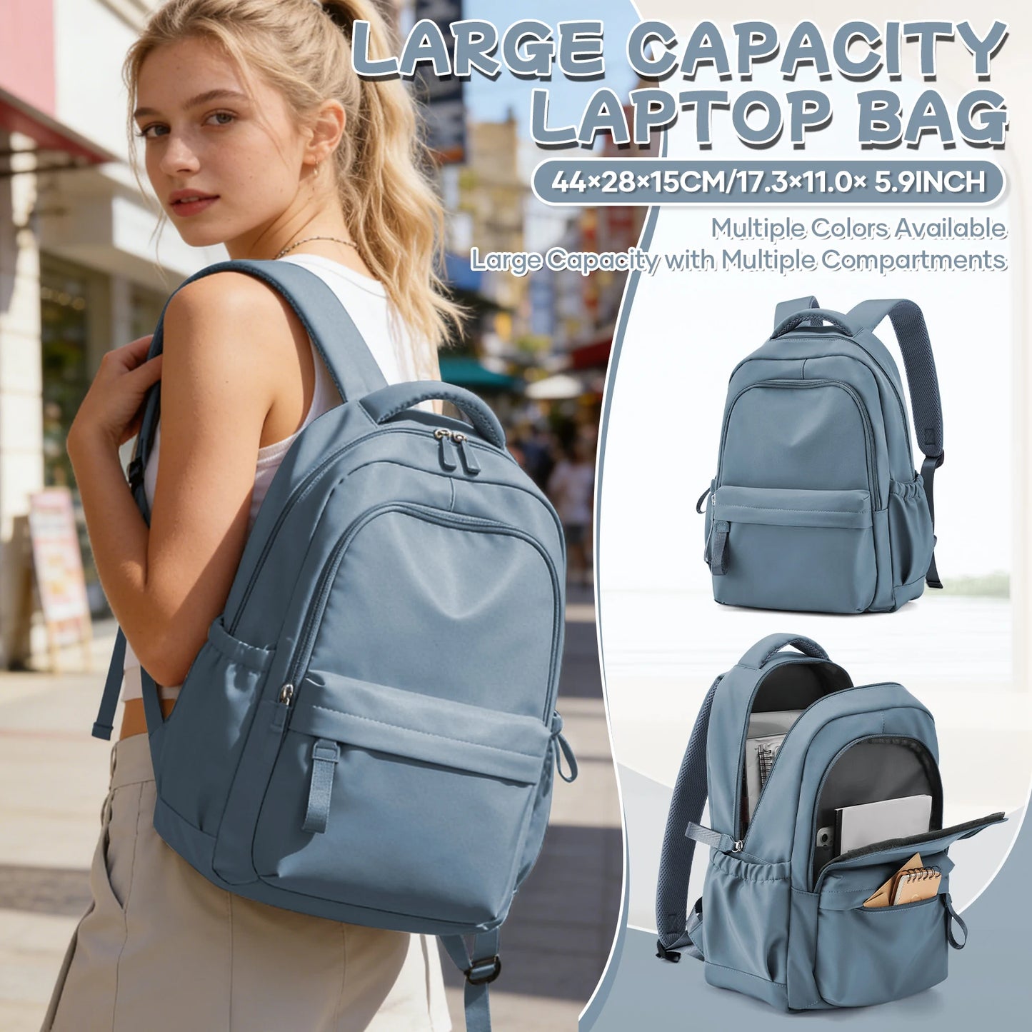 School Backpack, Casual Fashion Backpack, School Laptop Backpack, Large Capacity Zipper Simple Student School Bag For Girls Boys