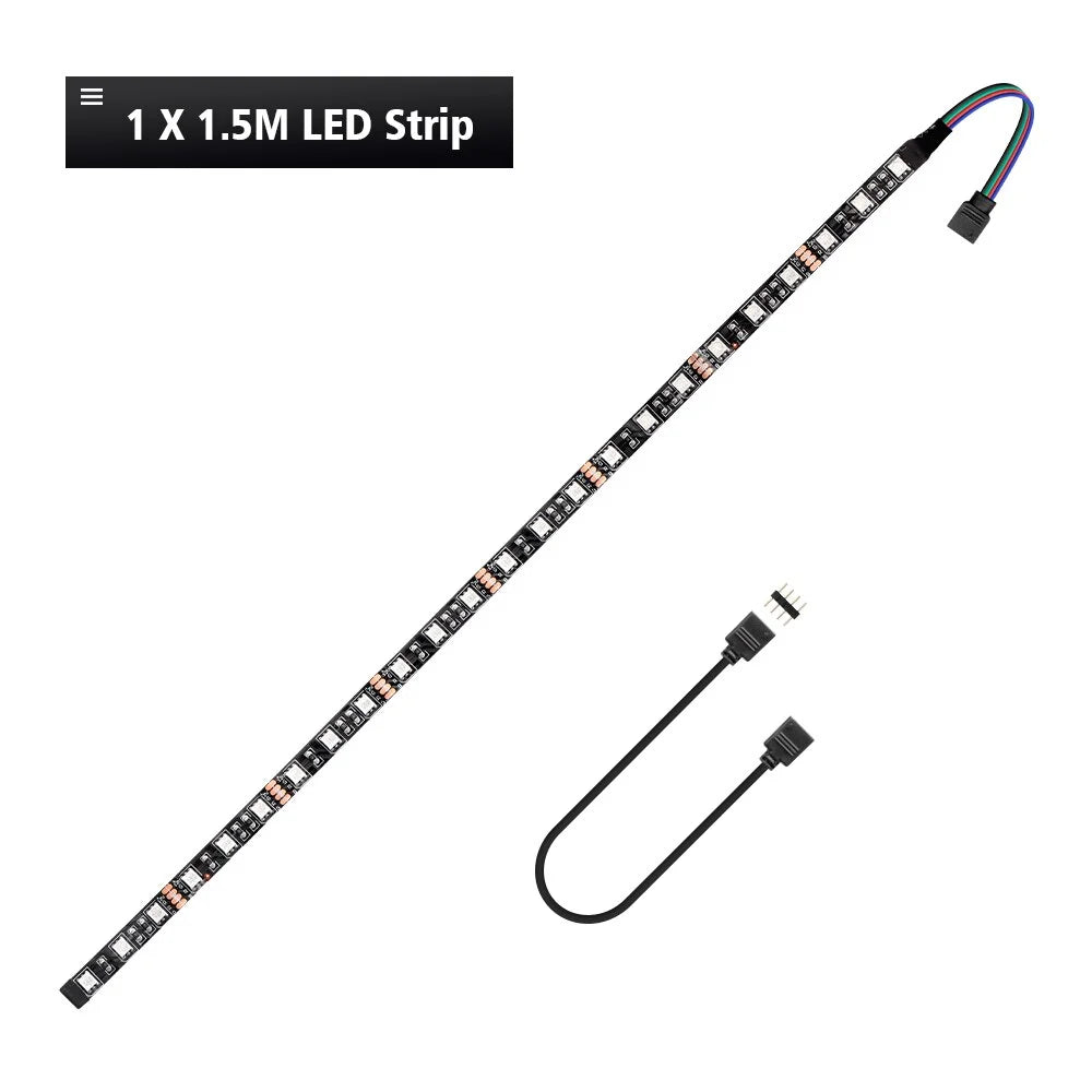 Led Strip Light For 12V 4PIN RGB Header (+12V,G,R,B) Led Strip 5050 On For PC Computer Case Decor , RGB Header Motherboard Strip