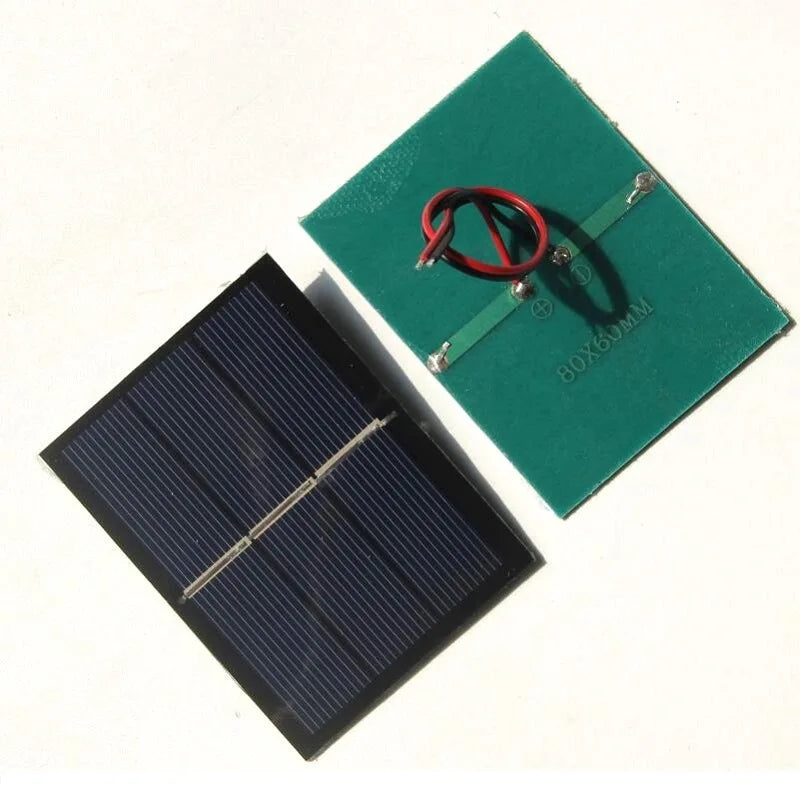 Solar Panel 1.5V 0.65W Polycrystalline Solar Panel Mini Solar Panel for DIY Charger 60 X 80 X 3mm Solar Toys and more.