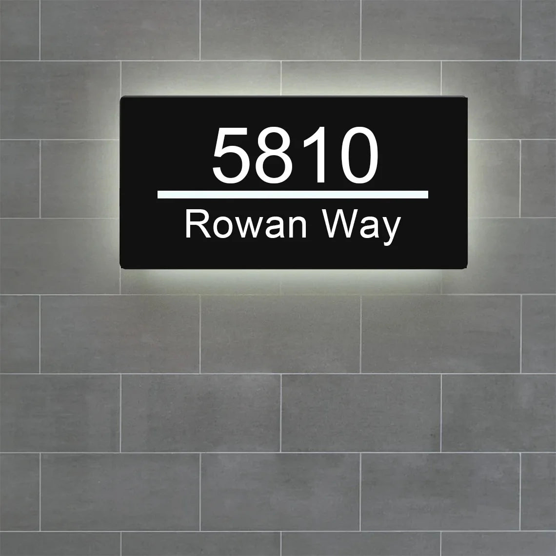 Modern House Number Illuminated LED House Sign BackLit House Number Street Address Sign Personalized Metal House Sign