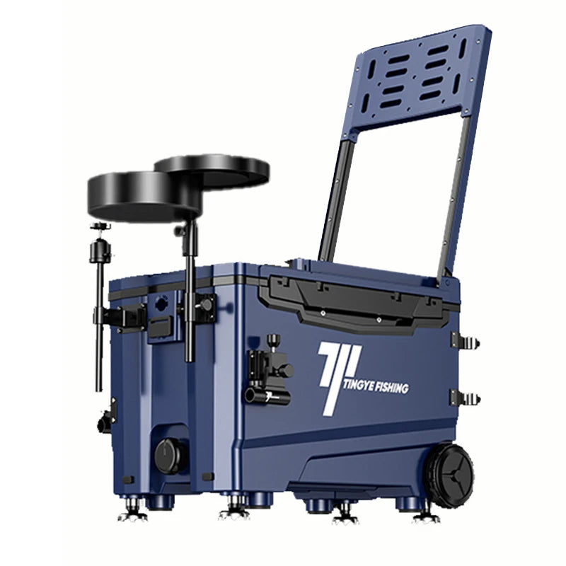 Fishing 32L Ultralight Fishing Box with Wheel Multifunctional Thickened Fishing Cooler Box Set Fishing Equipment Tool Box