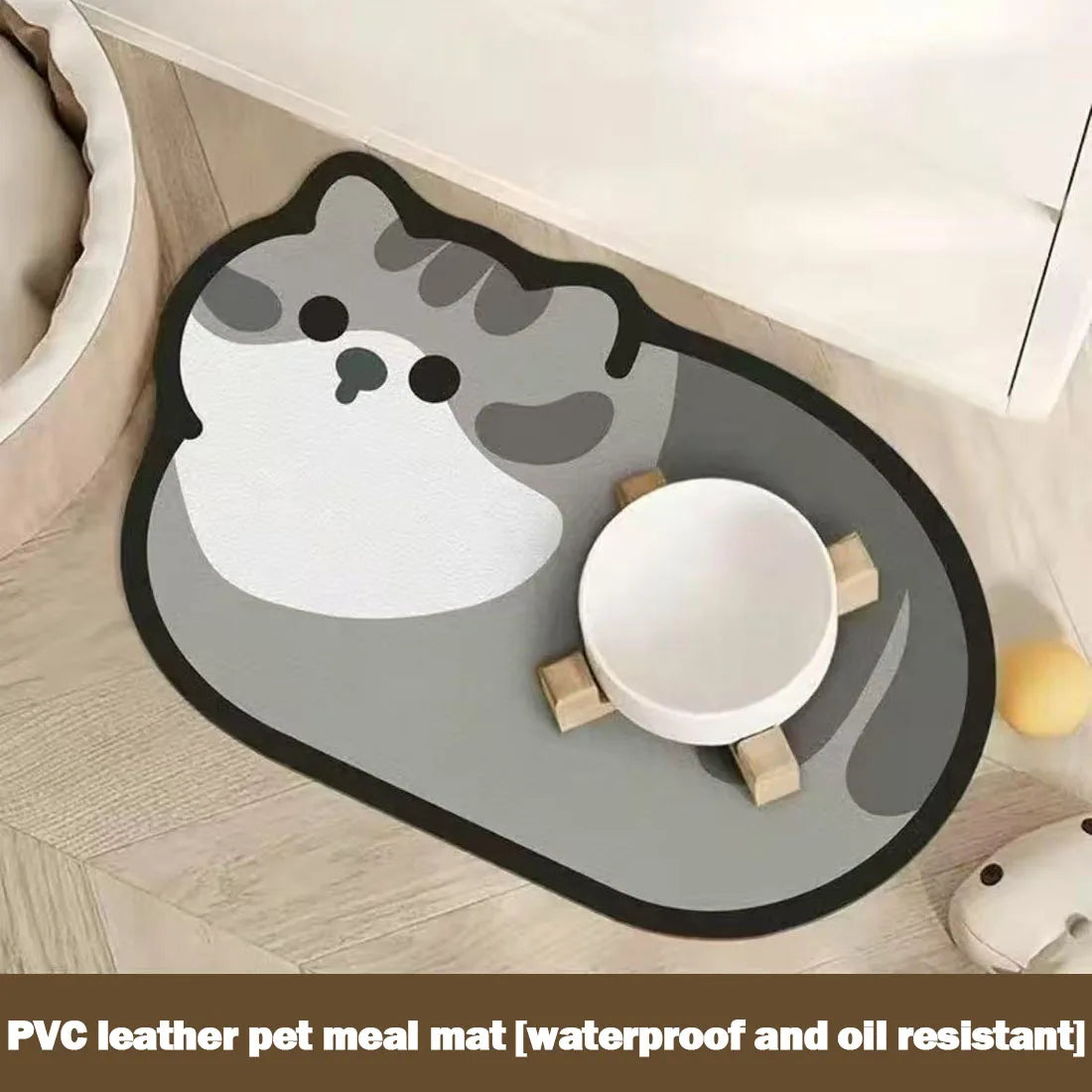 Pet Feeding Mat Waterproof Placemat for Dog & Cat Food & Water Bowls Quick-Dry Rubber Backing