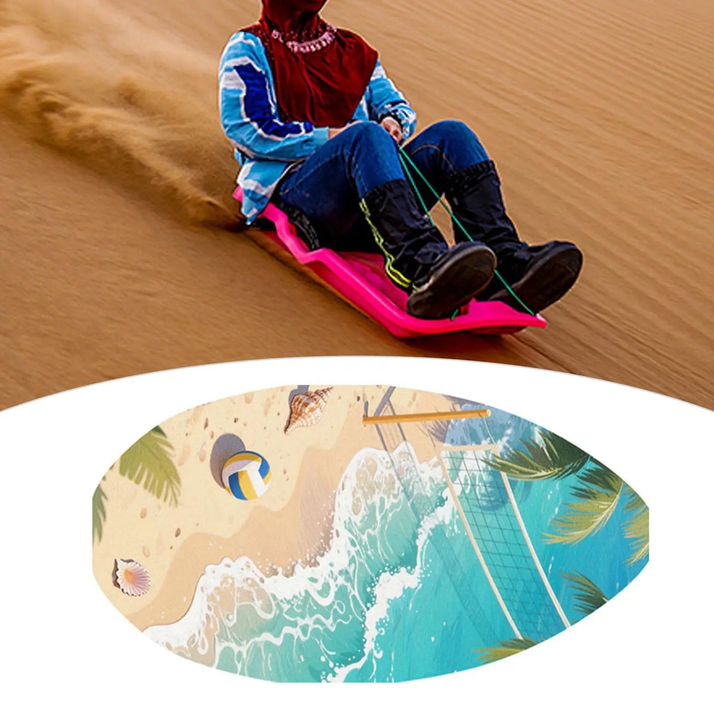 Wooden Skimboard Lightweight Standing Universal Portable Sand Board Skim Board for Beach Surfing Kids Teens Beginners Adults