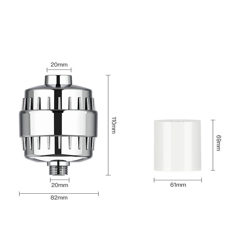 Bathroom household water purifier shower filter 15-20 level filter cartridge water purification set to remove residual chlorine