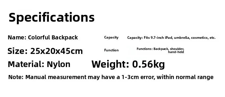 Nylon Backpack Large Capacity School Bag Students Casual Travel Commuter Double Shoulder Bag Lightweight Soft Padded Strap