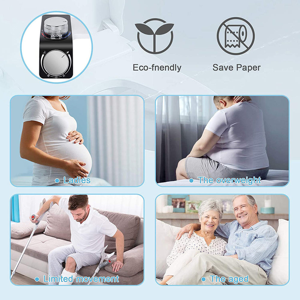 Bidet Attachment Self-Cleaning Double Nozzle Toilet Seat Adjustable Water Pressure Bidet Sprayer With Hose Non-Electric EU/US/AU