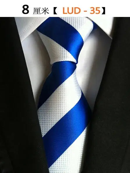 New Classic Silk Men's Ties Neck Ties 8cm Plaid Striped Ties for Men Formal Business Luxury Wedding Party Neckties Gravatas