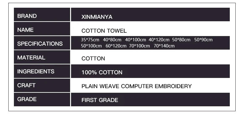 Black & White Cotton Bath & Hand Towels Custom Embroidery Logo Free Design Personalized for Hotels Resorts B&Bs Salons Spas Mass