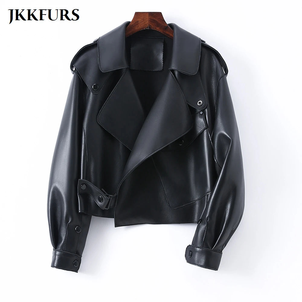 2025 26 Colours Women's Genuine Leather Jacket New Fashion Real Leather Coat Lady Autumn Winter Sheepskin Leather S7547