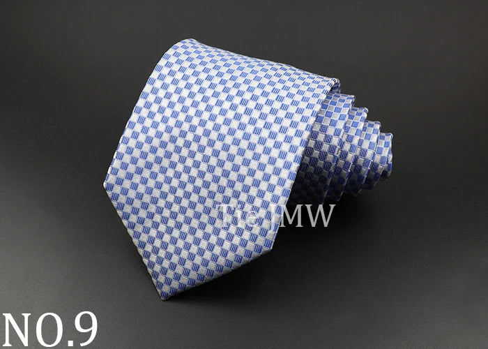 100% Silk Tie 8 cm Stripe Necktie High Quantity Plaid Ties For Men Slim Cravat Neckties Business Meeting Suit Dress Gravatas