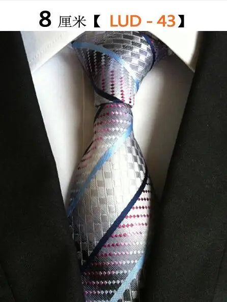 New Classic Silk Men's Ties Neck Ties 8cm Plaid Striped Ties for Men Formal Business Luxury Wedding Party Neckties Gravatas