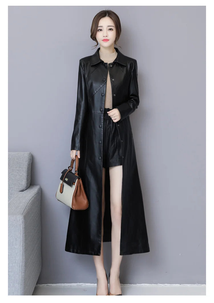 New Women Sheepskin Coat Autumn Winter 2025 Fashion Keep Warm Long Jacket Thicken Sheep Leather Coat Suede Outerwear Female