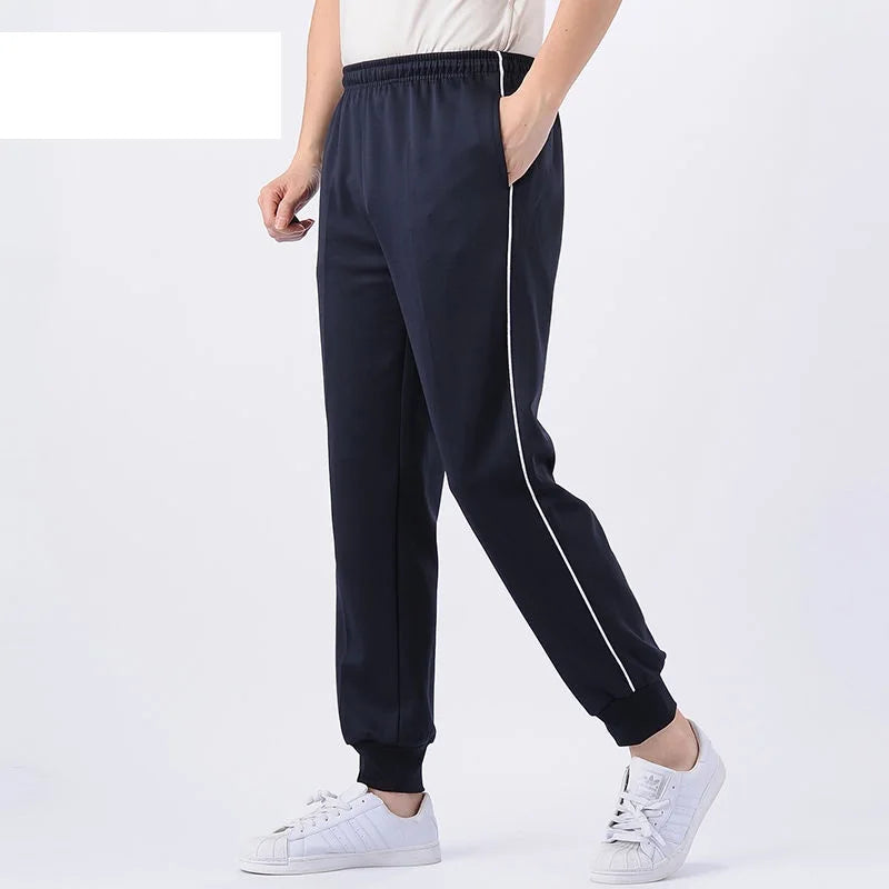 2023 Summer Men's Casual Sweatpants Men Jogger Basic Trousers Tracksuit Side Stripe Bottoms Breathable Sportswear Track Pants
