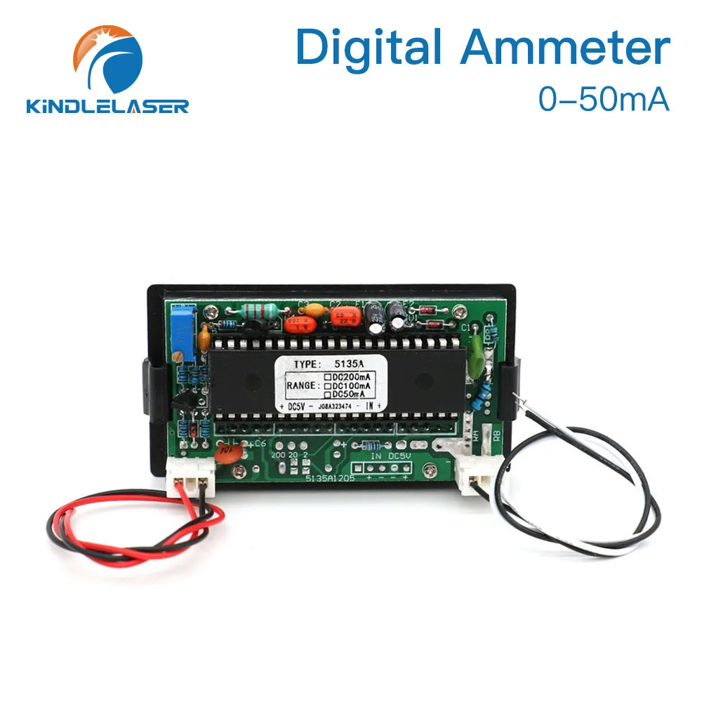 KINDLELASER 50mA LED Digital Ammeter DC 0-50mA  Analog Amp Panel Meter Current for CO2 Laser Engraving Cutting Machine