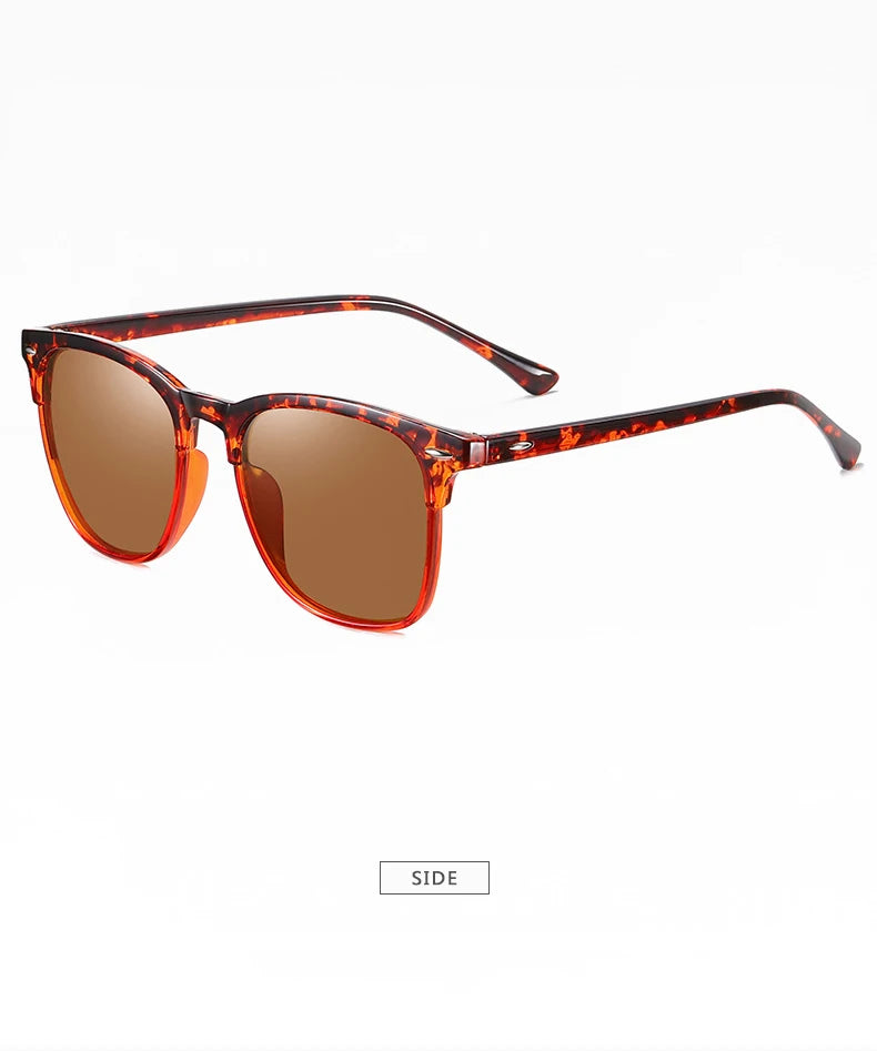 Vintage Polarized Sunglasses Men Women Brand Design Eye Sun Glasses Semi Rimless Classic  Shades Oculos De Sol UV400