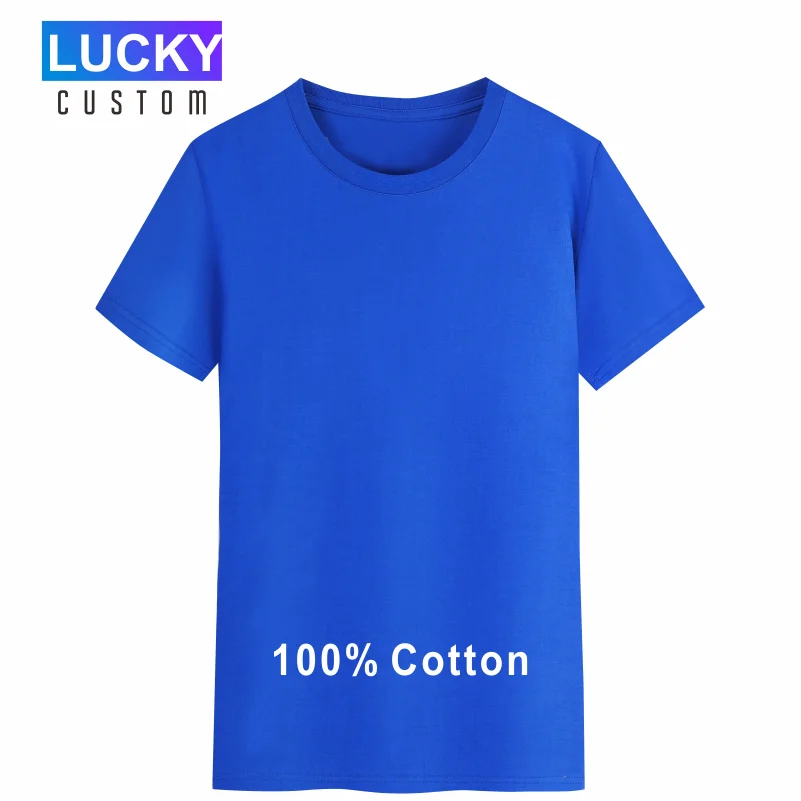 Men's 100% Cotton T-shirt Custom Printing Printing Short-sleeved Embroidery Company Logo Breathable Solid Color Top 4xl