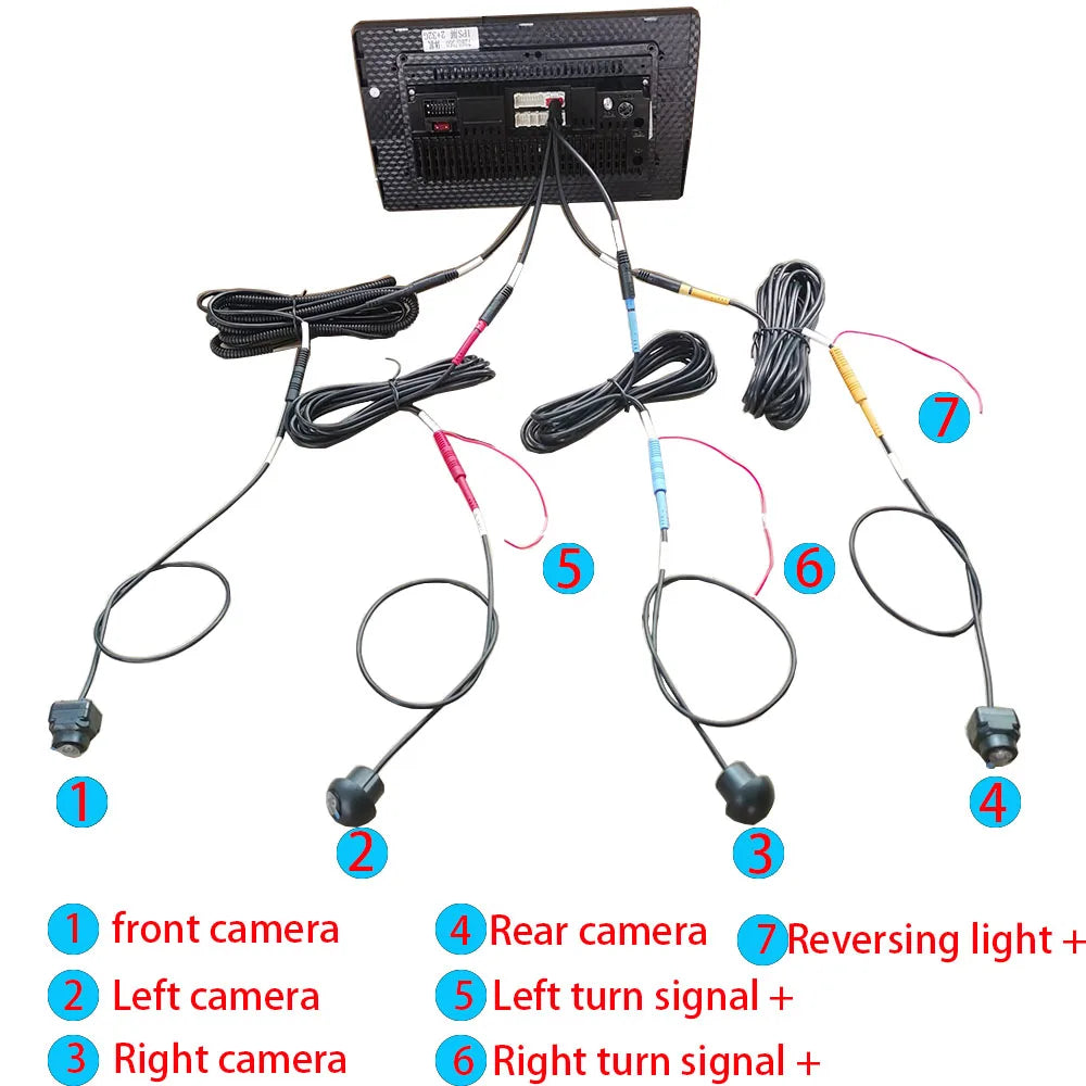 360° Panoramic Camera HD AHD1080p/720p Rear/Front/Left/Right 360 Bird View System 4 Cameras For Universal 360 Car Radio