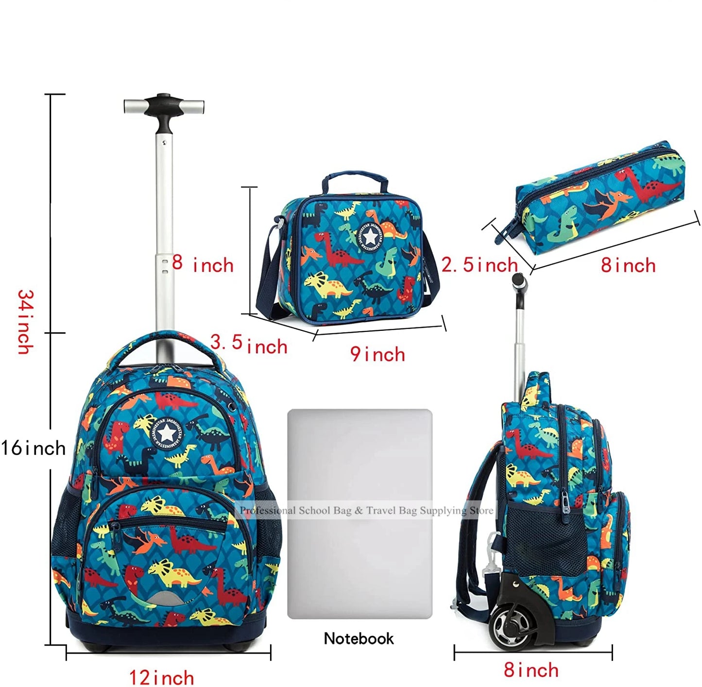 Kids School Rolling Backpack Bag for girls School Trolley Bag for boys Laptop Trolley Backpack Bag Children Rolling luggage Bags