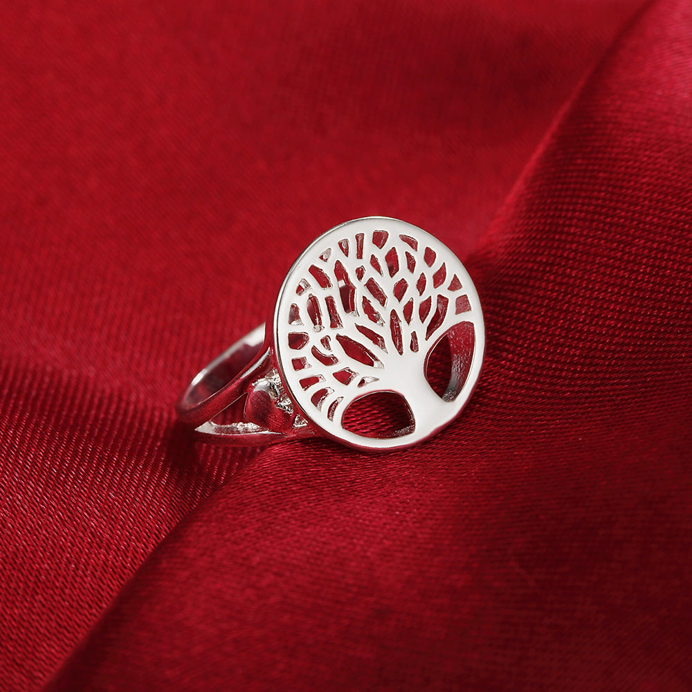 925 Sterling Silver Rings For Women men Simple small tree size 6/7/8/9 elegant Fashion Party Gifts Girl wedding Jewelry