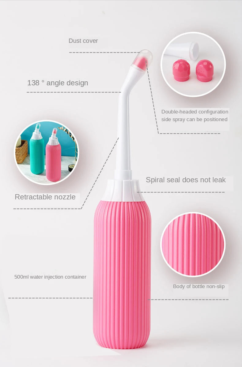 500ml Portable Bidet Private Parts Flushing Device Baby Butt Cleaner Confinement Pregnant Lying-in Women's Perineum Body Bidet
