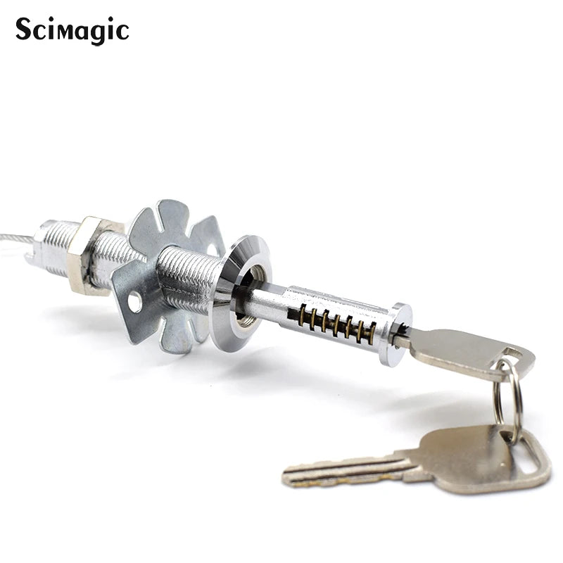 Garage door emergency lock core pulling lock steel cable pulling lock for Automatic garage door