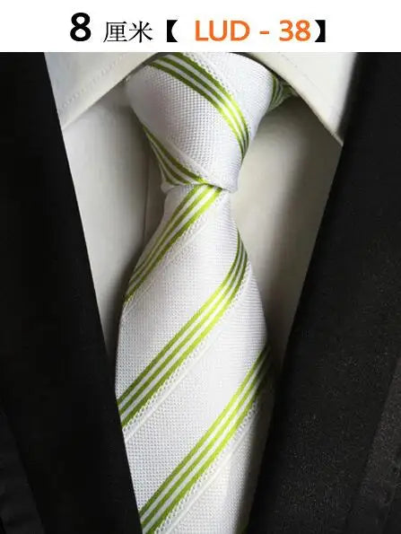 New Classic Silk Men's Ties Neck Ties 8cm Plaid Striped Ties for Men Formal Business Luxury Wedding Party Neckties Gravatas
