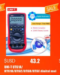 UNI-T Mini Laser Distance 40/60m Range Rechargeable 3.7V Wall Area/Volume/Circumference Measurement LM40Mi LM60Mi