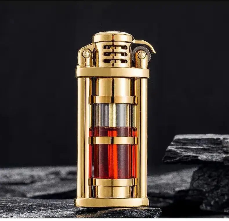 ZORRO Original Retro Metal Grinding Wheel Kerosine Lighter Transparent Fuel Tank Mini Cigarette Lighter Outdoor Survival Lighter