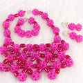 Dudo Jewellery Set 25mm Coral Flowers 18 Inches Necklace 8 Inches Bracelet with Earrings African beads Nigerian Wedding New