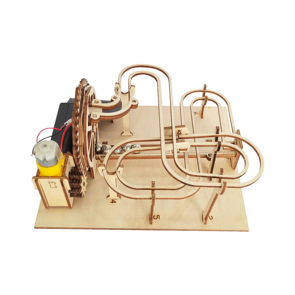 Wooden Marble Run Model Kit 3D Mechanical Puzzles Educational Physical Toy Track For Kids Adults Teaching Fun