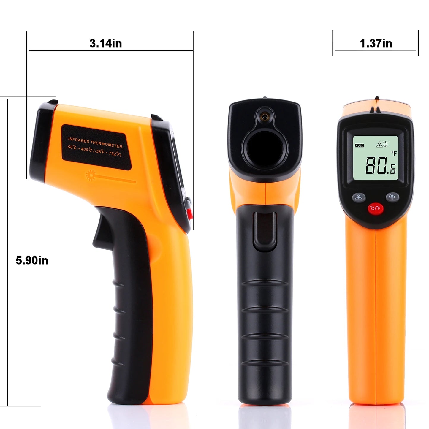 RZ Infrared Thermometer Non-Contact Temperature Meter Gun Handheld Digital LCD Industrial Outdoor Laser Pyrometer IR Thermometer
